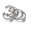 5/10pcs Stainless Steel Adjustable Ring Settings 6/8/10/12mm Round Flat Blank Base Glass Cabochons Ring Bezel DIY Jewelry Making