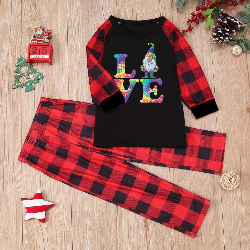 Family Christmas Plaid Pajama Set: Long-Sleeve T-Shirt & Pants