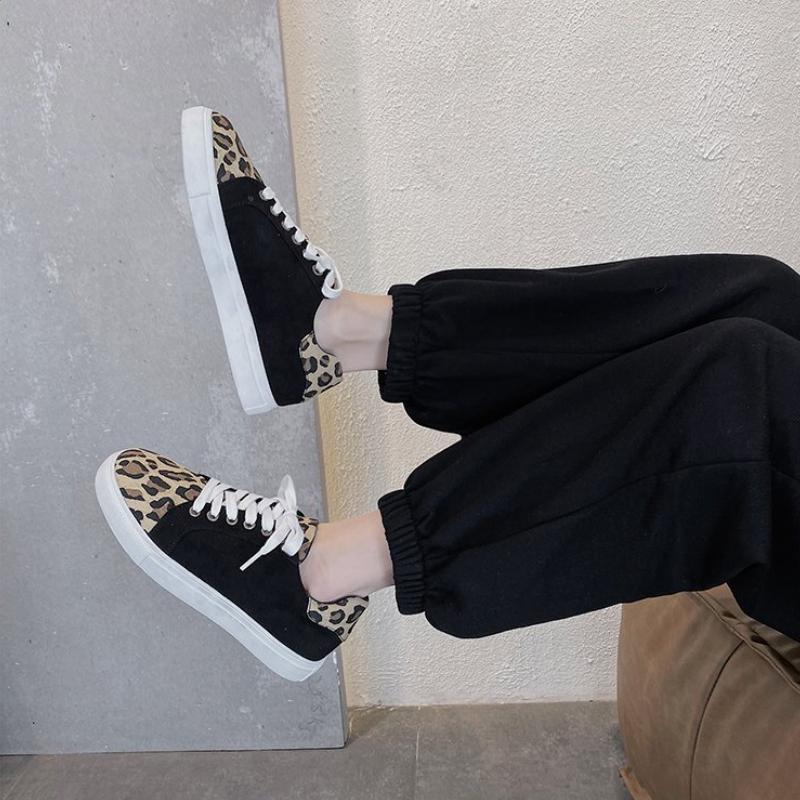 Модная женская обувь, новая мода, повседневная обувь на шнуровке, женские туфли на плоской подошве с леопардовым принтом, женские эспадрильи, размер плюс 43, обувь для женщин