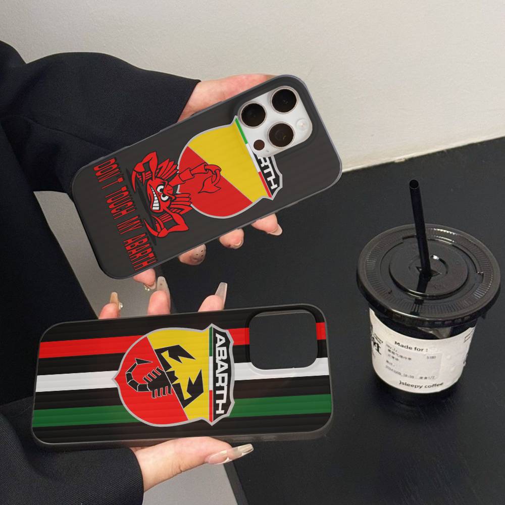 A-Abarth LOGO Soft Corrugated Transparent Phone Case For IPhone 17 15 16 11 12 13 14 Pro Max Plus Pro