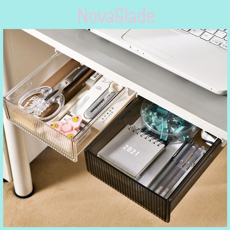 Abs Plastic Drawer Style Desk Organizer With Hidden Pen Holder For Students And Office Use