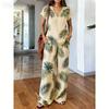 Y116 summer bohemian top wide-leg pants two-piece women's clothing European and American fashion suit