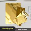 Stainless Steel Paper Organizer Golden File Folder Portable Writing Clipboard  School