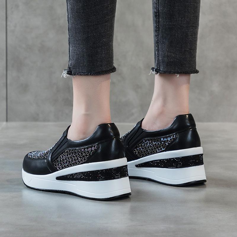 Торговля неглубокой повседневной обувью женские весенние новые лоферы неглубокие на толстой подошве повседневные одинарные туфли легкая обувь для путешествий