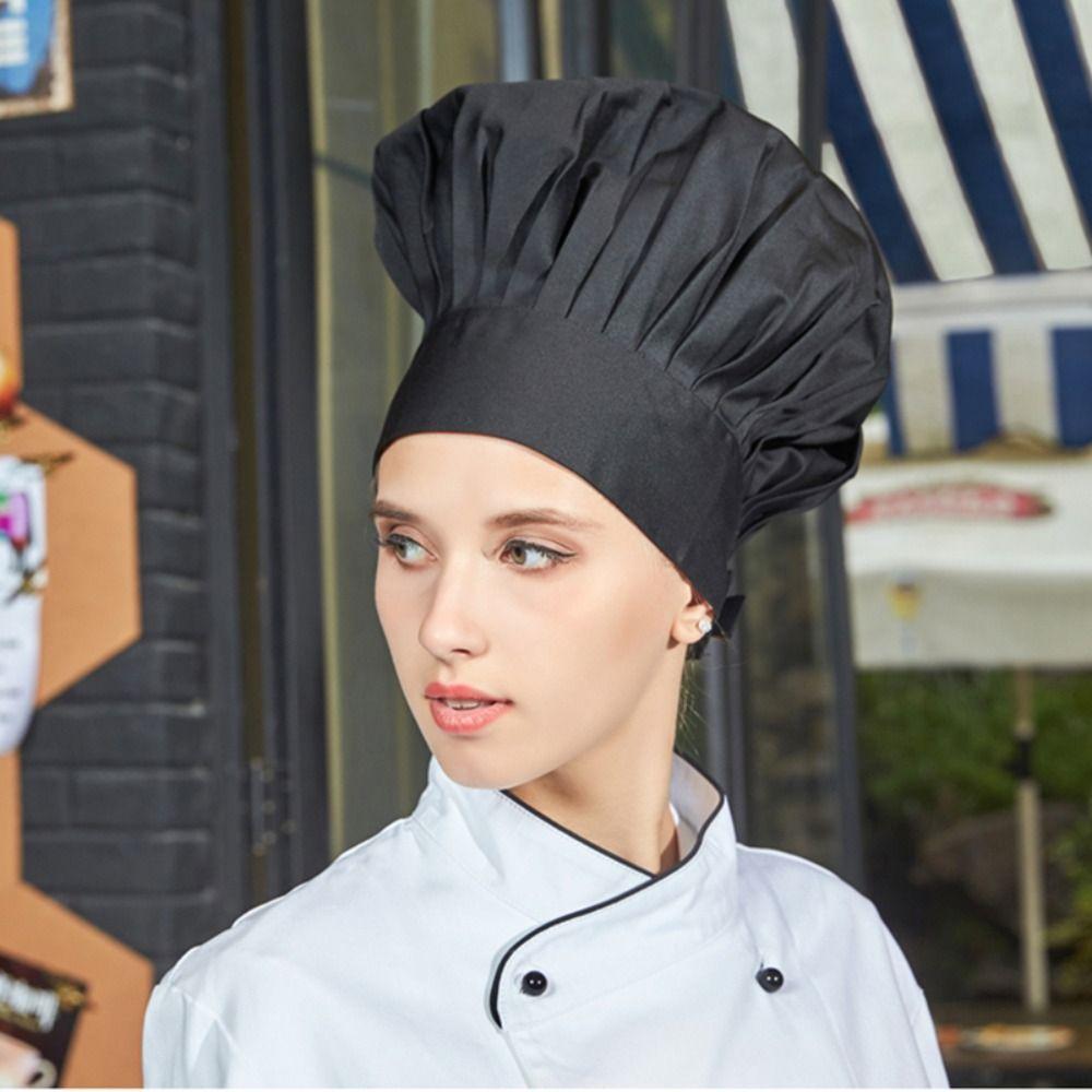 Многоразовая поварская шапка, моющиеся поварские колпаки, рабочая шапка, грибные колпаки, пекарня