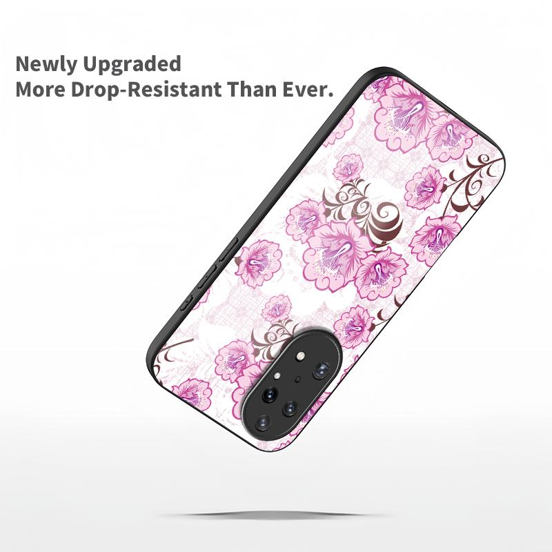 Роскошный чехол для телефона с цветочным узором для Huawei Mate 50 Pro P50 Pro P40 P30 Lite P20 Защита из закаленного стекла Противоударный чехол