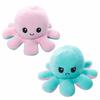 Reversible Octopus Plush Toy, Double-Sided Flip Octopus Doll, 20cm Fluffy Plush Toy with Angry and Smiling Faces, Fun Gift (Pink & Green)