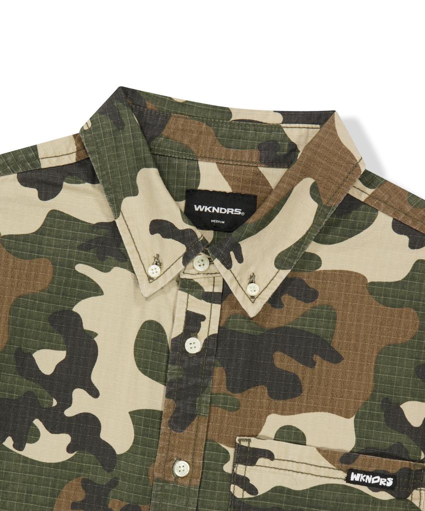 Винтажная стираная рубашка WKNDRS (Camo)