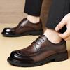 Мужские из натуральной кожи с мягкой подошвой и верхним слоем из коровьей кожи, модный бренд, износостойкие, противоскользящие, деловые кожаные туфли