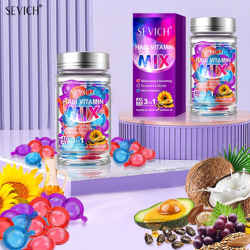 40 шт. Микс витаминов для волос, капсулы для лечения волос, масло для восстановления поврежденных волос, сыворотка для ухода за волосами, питательное кератиновое комплексное масло