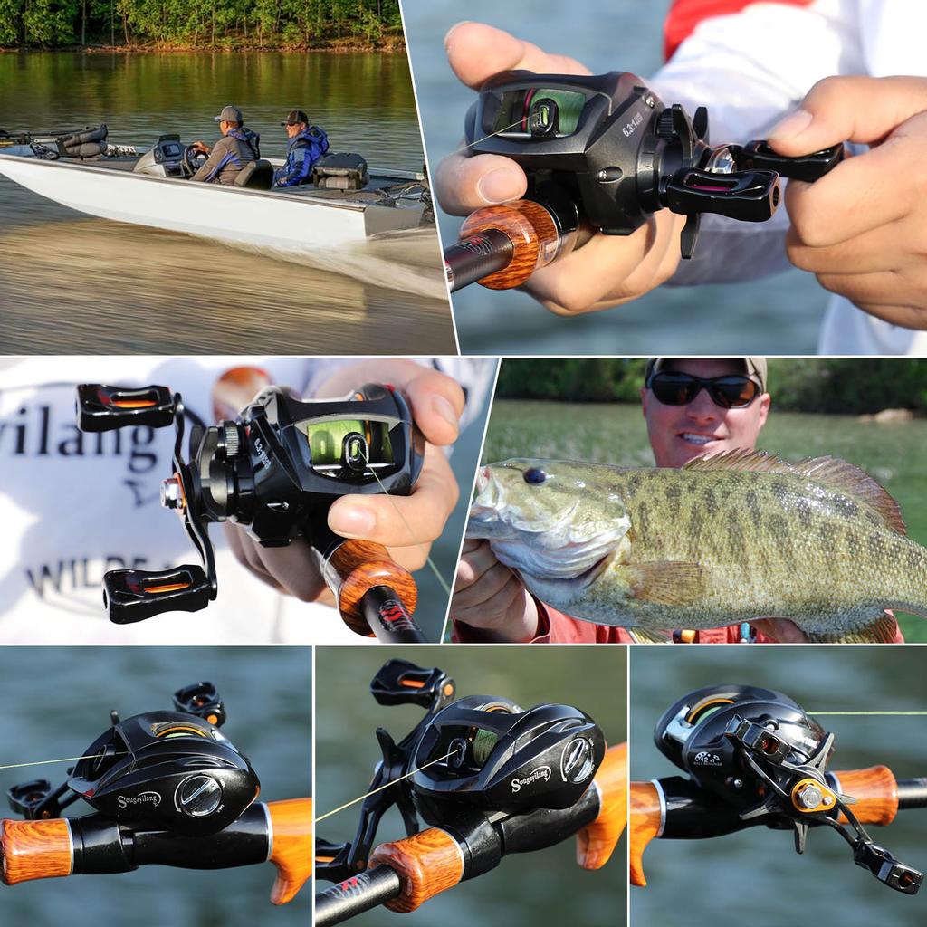 SOUGAYILANG Рыболовный набор, спиннинг, литейная удочка с спиннинговой катушкой, катушка для приманки, полный набор, сумка-переноска, приманка для лески
