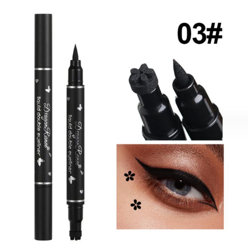 Двуглавая черная жидкая подводка для глаз с 2 головками, карандаш с треугольным уплотнением, подводка для глаз 2 в 1, водостойкая подводка для глаз, 5 типов, ручка для макияжа глаз