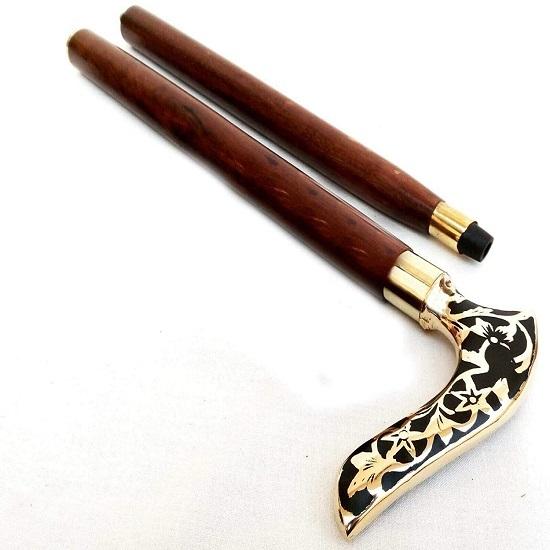 Трость с латунной ручкой, деревянная трость, 2 раза, трость, трость для мужчин и женщин, подарок