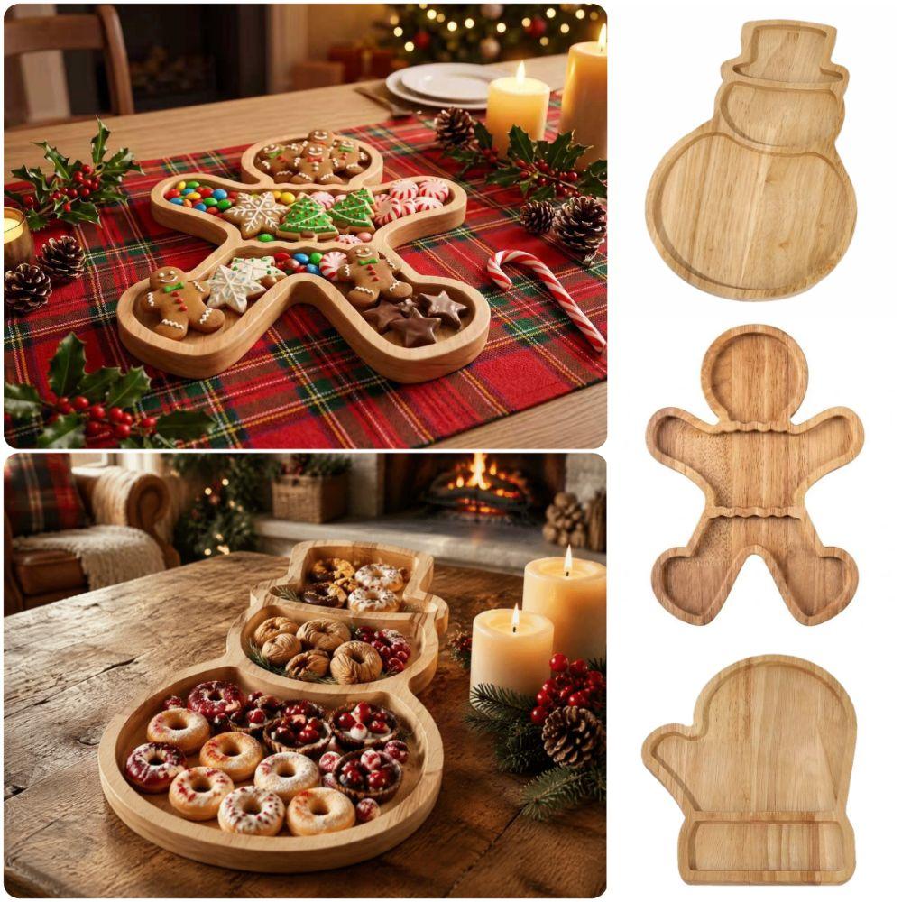 Divided Compartments Christmas Storage Tray Desktop Decoration Tray Party Snack Serving