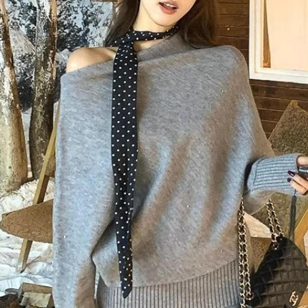 150*4cm Women Narrow Long Scarf Korean Style Polka Dot Neckerchief Black Ribbon Headbands Choker Streamer Vintage Scarves Gifts