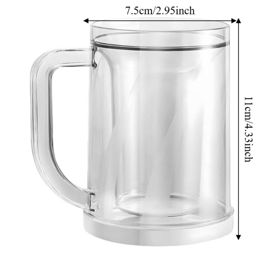 Plastic Cold Drink Chilled Cups Washable Leak-Proof Freeze Beer Glass Reusable Transparent Double Interlayer Cup Barbecue