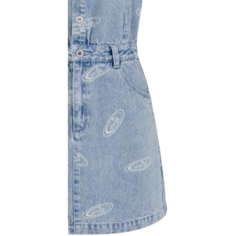 Levis Silver Label Платье джинсовое с цветочным принтом по всему изделию, с воротником, приталенное, средней длины, женское, синее A67890001