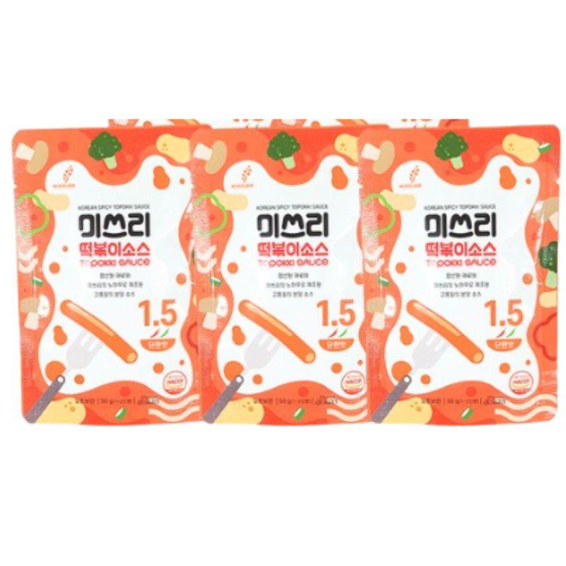 Miss Lee Tteokbokki Sauce Sweet Salty Korean Rice Cake Sauce Mild Spicy Flavor 50g x3