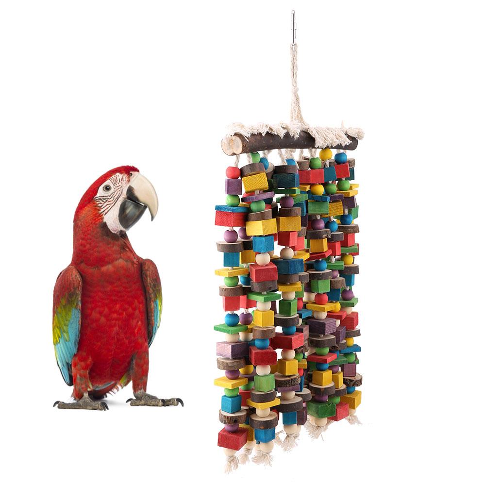 Parrot Toy Bird Chewing Toys Hanging Parrort Toy Playing Toy with Hanger
