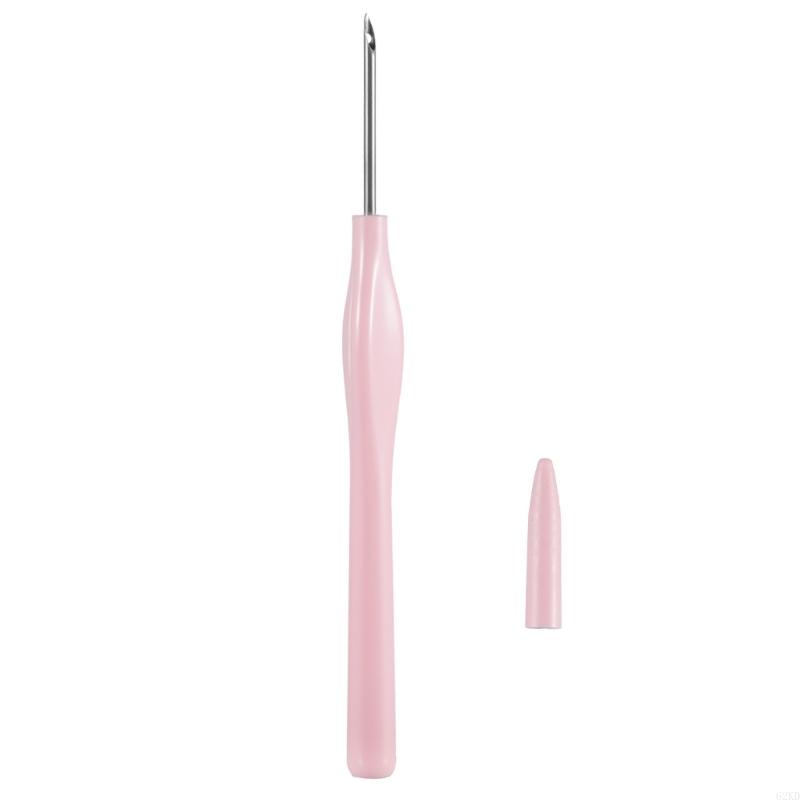 62KD Инструмент для вышивания пуансонной иглой, вышивальная ручка-игла с защитным колпачком, прост в использовании для рукоделия дома и в путешествиях