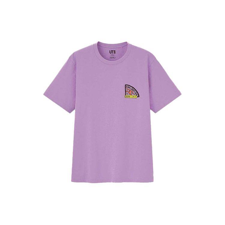 Uniqlo X Keith Haring X Tokyo Графический принт Футболка с круглым вырезом Унисекс Топы Синий Фиолетовый 437536-72