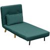 3-in-1 Sleeper Chair, Folding Chair with Sleep Function, Adjustable Click-Clack Backrest, Dark Green