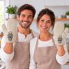 Gant de Cuisine Beige C'est moi le chef | Coton Recyclé 280 g/m² 17 × 26 cm Dos Matelassé | Taille Unique Four Barbecue Pâtisserie