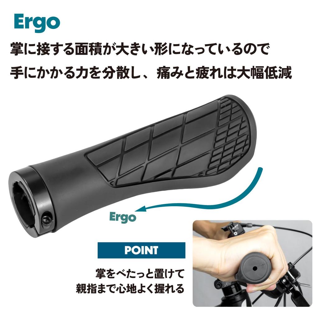 GORIX Bicycle Grips, Ergo Design Handlebar Grips, Cycle Grips for Cross Bikes, MTBs, and Minivelos (GQG22)