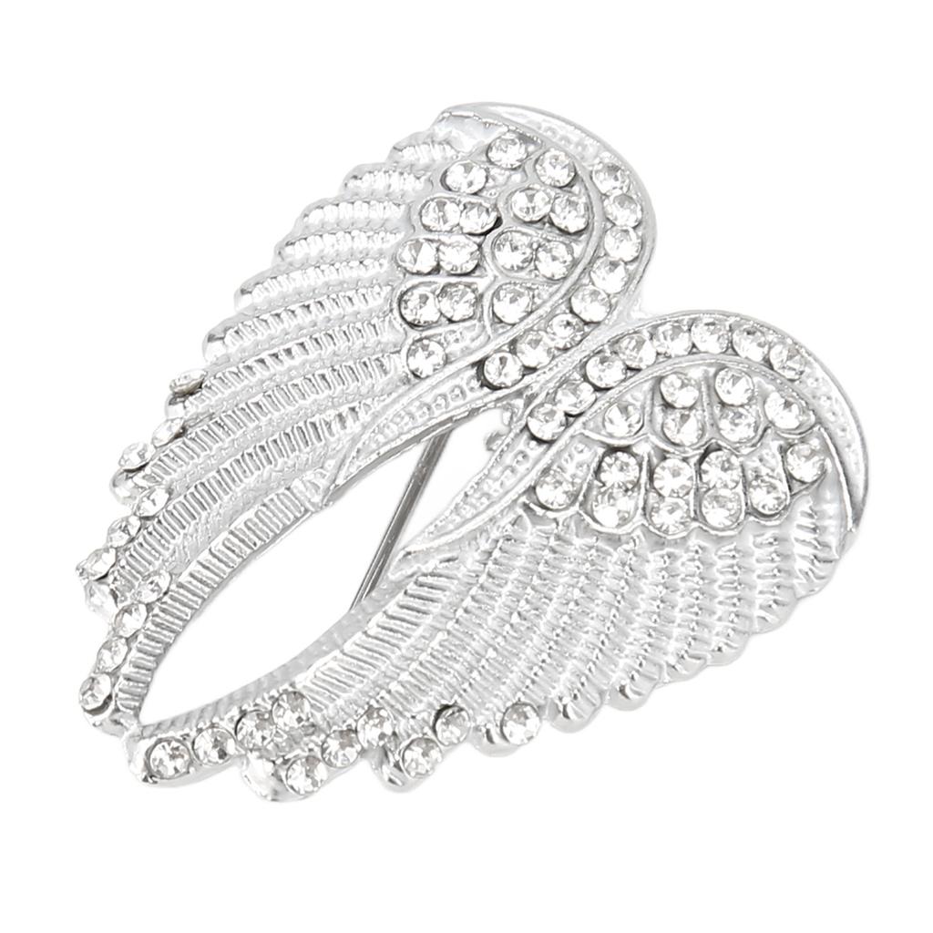 Angel Wing Brooch Pins Crystal Rhinestone Vintage Sweater Shawl Collar Dress Shirt Brooch Clips for Man Woman