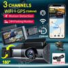 4K камера переднего и заднего вида GPS видеорегистратор для автомобилей видеорегистратор WIFI 3-объективная камера для автомобиля автомобильный видеорегистратор 24H комплект оборудования для автомобиля