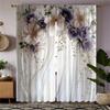 Комплект Высококачественная Цифровая Печать Занавескабелая Цветочная Вышитая Занавеска Стиль Домашнего Декора Прозрачная Из Полиэстера С Карманчиком Для Карниза