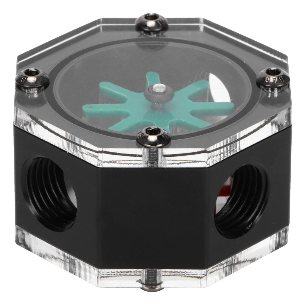 Water Flow Meter Transparent Acrylic Octagonal Metal Computer WaterCooled Rheometer
