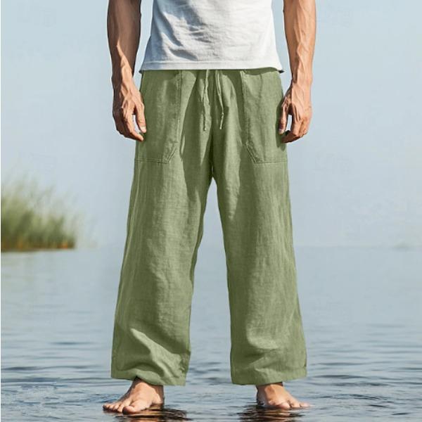 Cross-border New Hawaiian Autumn Pants, Loose Pants, Beach Pants, Drawstring Front Pocket, Straight Tube.