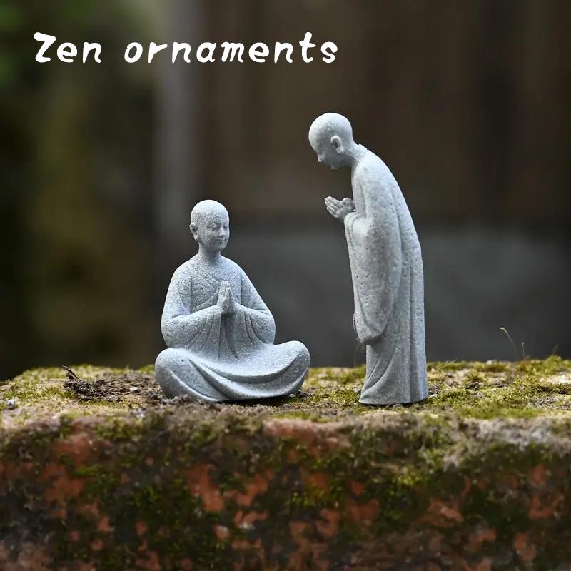 Желающий монах буддийский микро-ландшафт камень аквариум мох ландшафтный дизайн дзен восточная эстетика садовые украшения