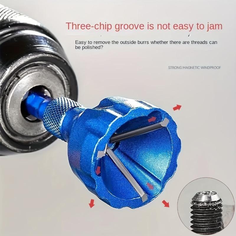 Нож для снятия заусенцев с винтов, цилиндрический нож для снятия фаски, инструмент для ремонта винтов, обрезки резьбы и ремонта угловых болтов