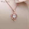 Модное ожерелье с подвеской в виде листа для женщин, модное розовое золото, кубический цирконий, подарок на день рождения