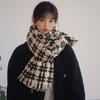 Geometric Checkerboard Plaid Scarf Women's Autumn Winter Versatile Warm Student Couple Thick Neck Warmer Men's