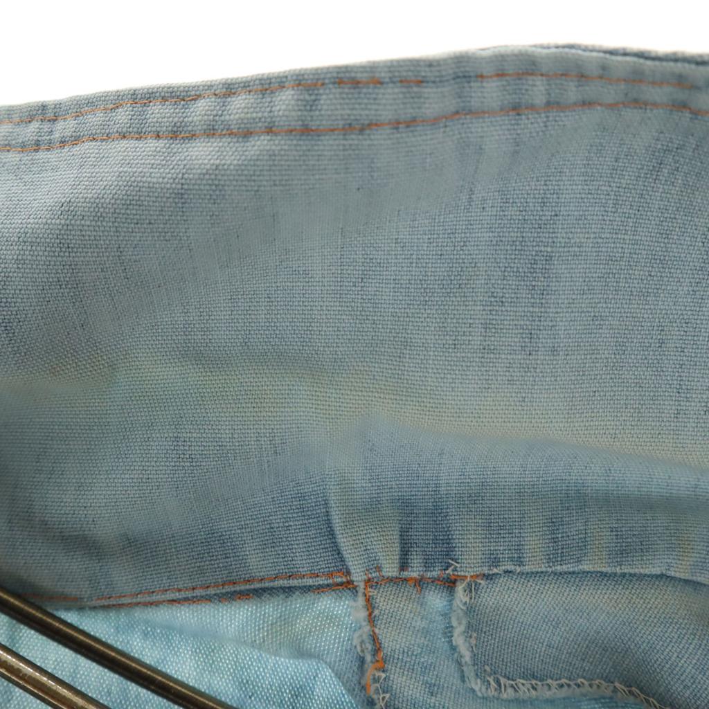 70s 80s Vintage Chambray Shirt Jacket Ice Blue Men's Used