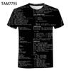 Летняя мужская и женская рубашка 3DT, секс-уличная одежда, футболка с короткими рукавами в стиле хип-хоп, Amoled Terminal Linux