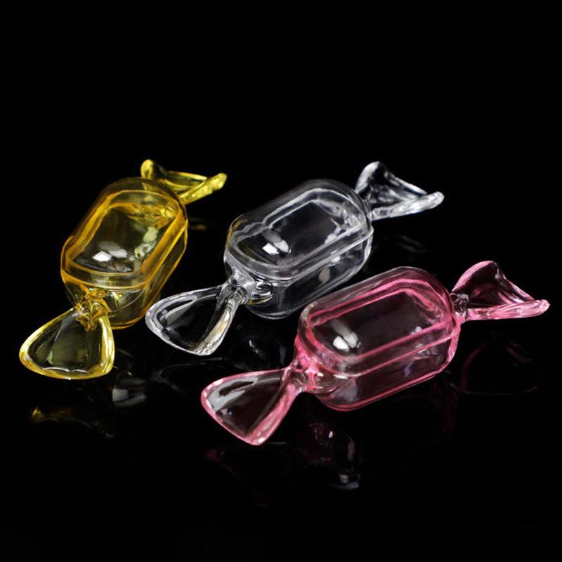 10 шт./компл. мини-пластиковая прозрачная коробка для конфет, симпатичный контейнер для хранения в форме конфет для украшения свадебного детского душа