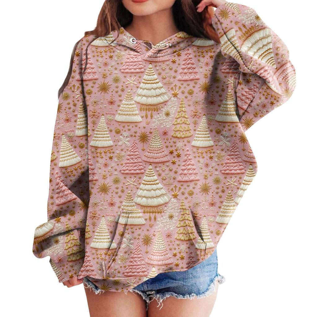 Детские толстовки с капюшоном, свободные рождественские принты, спортивная рубашка с капюшоном, модная спортивная рубашка