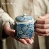 120 мл Китайский традиционный керамический чайник небольшой емкости, расписанный вручную, сине-белый фарфоровый чайник, чайный сервиз ручной работы