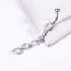 New Rose Gold Silver Long Zircon String Navel Ring Navel Navel Piercing Jewelry 