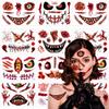 Halloween Funny Face Tattoo Sticker Waterproof Breathable Realistic No Damage To Skin Temporary Tattoo DIY Body Art Decorations
