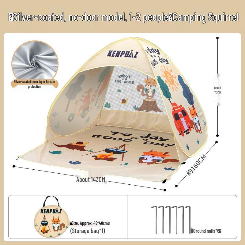 Kids' Quick-Open Beach Tent: Folding, Ultra-Portable Outdoor Camping Gear