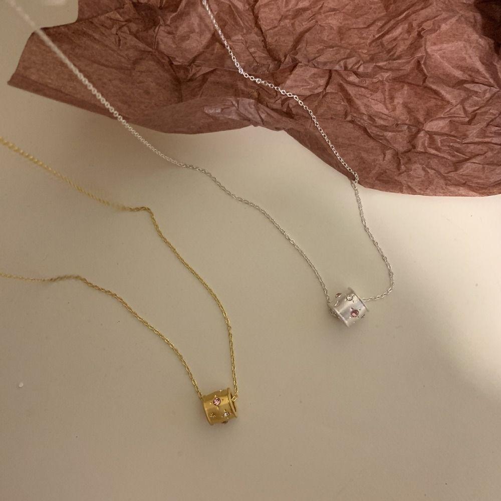 Цинк цинковый сплав ключичная цепочка маленькая стразы изысканная цепочка на шею ретро сплошной круг кулон ожерелье подарок