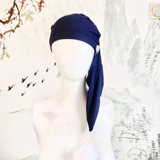 Unisex Night Sleeping Hat with Pom Ball Adjustable Solid Color Elastic Design