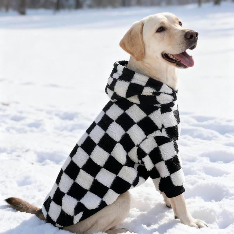 Thick Warm Fleece Pet Sweatshirt for Autumn Winter, Cold Weather Dog Clothes for Medium Large Dogs Golden Retriever, Labrador