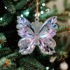Colorful Butterfly Acrylic Pendant Iridescent 2D Butterfly Decoration Hanging Ornament for Car Rearview Mirror Home Window Decor