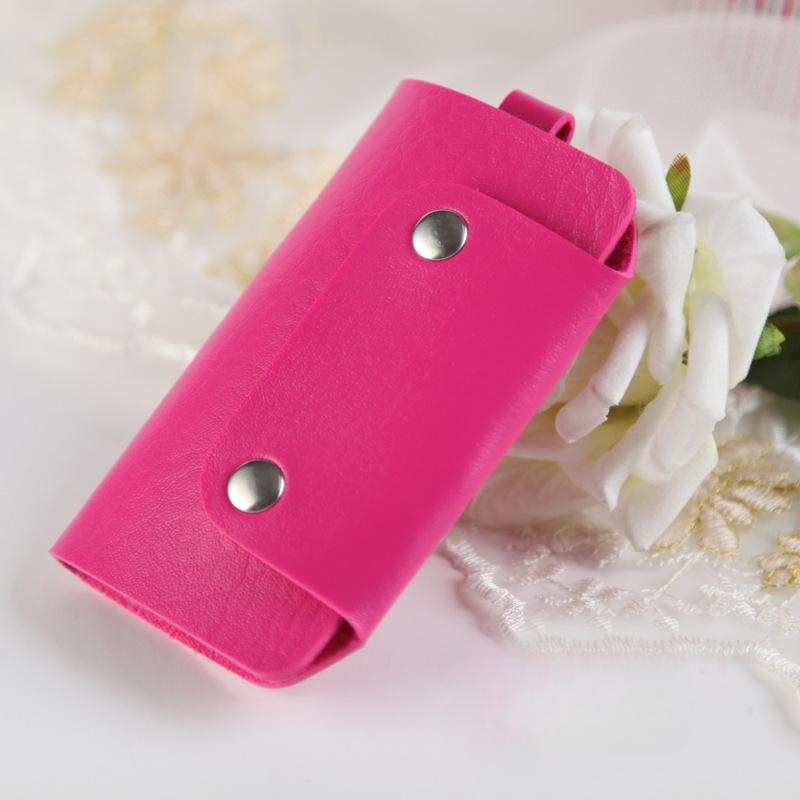 Fashion Gifts Keys Holder Organizer Manager Patent Leather Buckle Key Wallet Case Car Keychain CLE